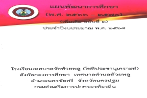 ประกาศโรงเรียนเทศบาลวัดห้วยพลู (โชติประชานุเคราะห์) แผนพัฒนาการศึกษา (พ.ศ. 2566 - 2570) (เพิ่มเติม ฉบับที่ 2) ประจำปีงบประมาณ พ.ศ. 2568